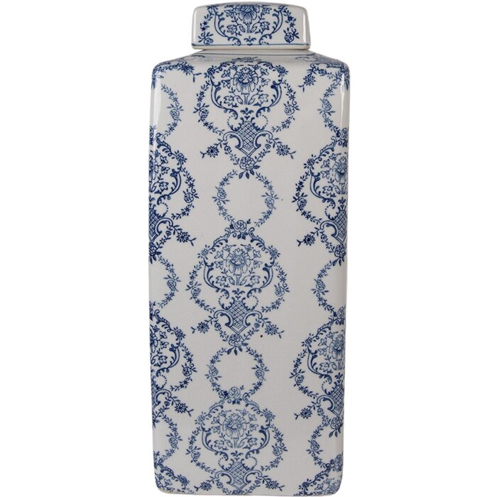 Clayre & Eef 6CE2388L Decoratieve Pot met Deksel 16x16x41 cm