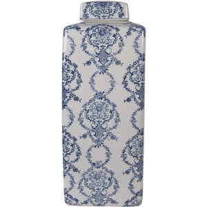 Clayre & Eef 6CE2388L Decoratieve Pot met Deksel 16x16x41 cm