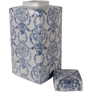 Clayre & Eef 6CE2388S Decoratieve Pot met Deksel 15x15x31 cm