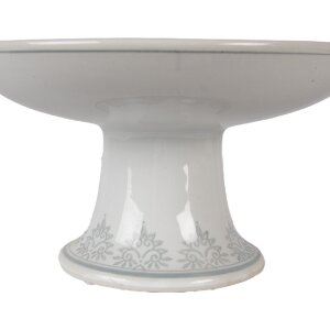 Clayre & Eef 6CE2380 Taartplaat Ø 21x11 cm Porselein Wit Groen Vintage