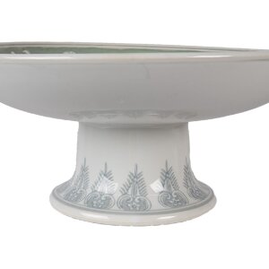 Clayre & Eef Vintage Groene Porseleintartaartplaat Ø26x13cm