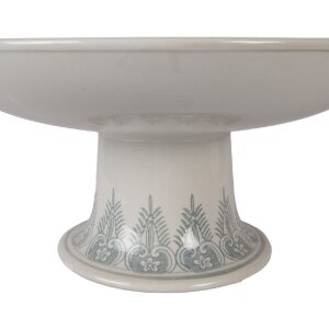 Clayre & Eef Tortenplaat wit-groen Ø 32x15 cm porselein