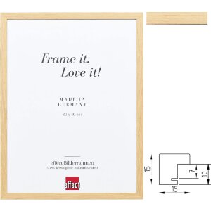 Effect Houten Foto-lijst Profil 70 Eikenhout – Massief houten fotolijst met museumglas, 1,5 cm breed, moderne afgeronde hoeken