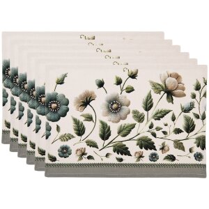 Clayre & Eef GTB40 Tafelset (6 stuks) beige-groen...