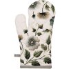 Clayre & Eef Keukenhandschoen 18x30 cm, beige en groen bloemenprint