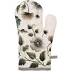 Clayre & Eef Keukenhandschoen 18x30 cm, beige en groen bloemenprint