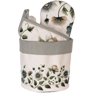 Clayre & Eef GTB50 broodmand beige-groen 15x16 cm