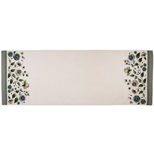Clayre & Eef tafelkleed 50x140 cm beige-groen