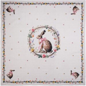 Clayre & Eef EWC01 tafelkleed 100x100 cm katoen met...