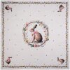 Clayre & Eef EWC01 tafelkleed 100x100 cm katoen met haasmotief en bloemen voor lente en Pasen