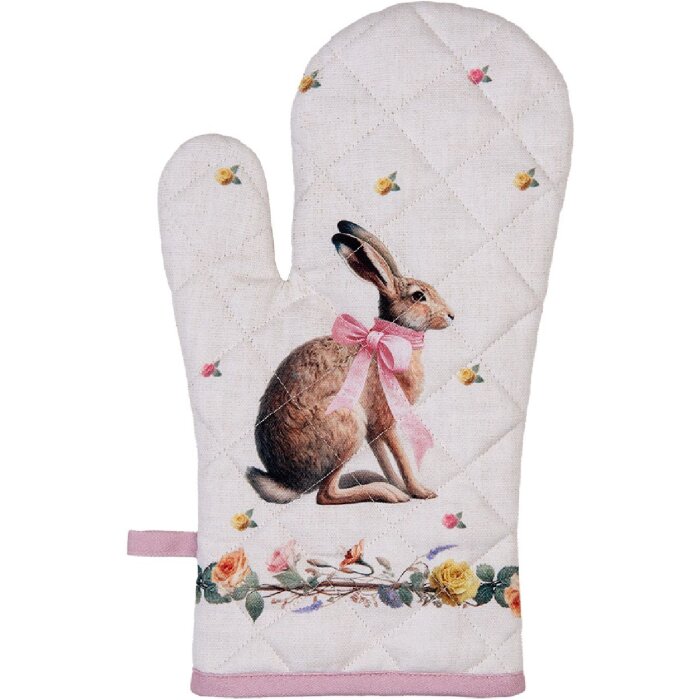 Clayre & Eef EWC44 ovenscherm 18x30 cm beige-bruin