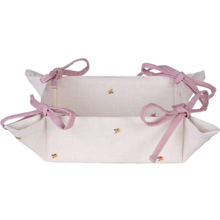 Clayre & Eef broodmandje 35x35x8 cm beige-bruin vierkant