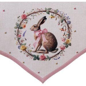 Clayre & Eef tafelkleed 50x160 cm beige-brown