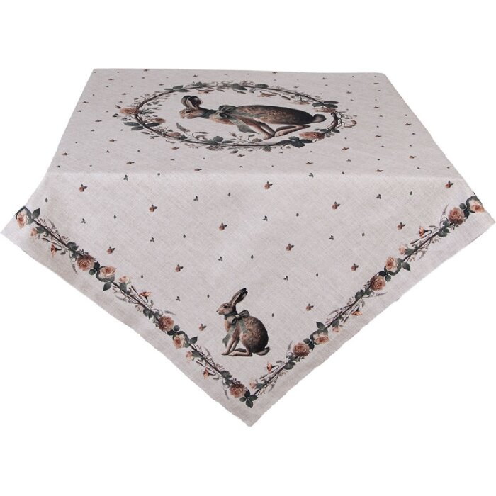 Clayre & Eef Tafelkleed 100x100 cm Beige-Brown