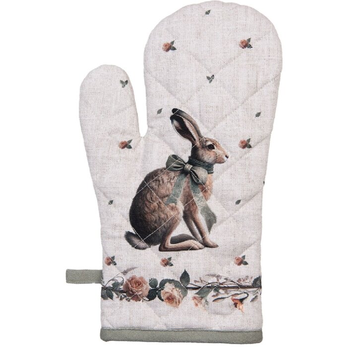 Clayre & Eef Ofenhandschoen 18x30 cm Beige-Bruin