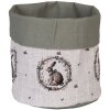 Clayre & Eef Broodmandje NLE50 Ø15x16 cm Beige met Hase-afdruk en Groene Rand