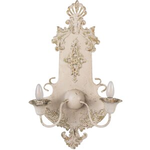 Clayre & Eef wandlamp 40x18x70 cm beige-groen E14 max 2x25W