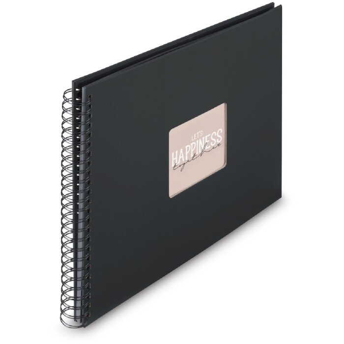 Hama Spiral-Album Fine Art, 36x32 cm, 50 zwarte bladzijden, zwart