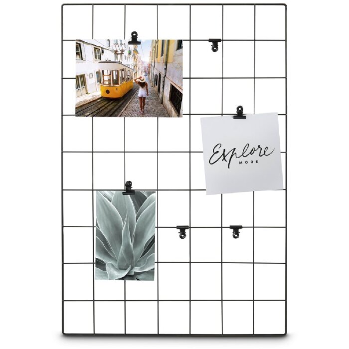 Hama Fotohalter Chess, 38 x 56 cm, zwart metaal wandhouder met 6 klemmen