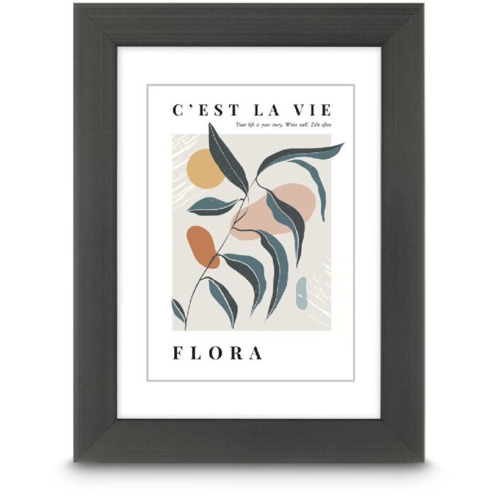 Hama Kunststoflijst Flora, contrastgrijs, 20 x 30 cm