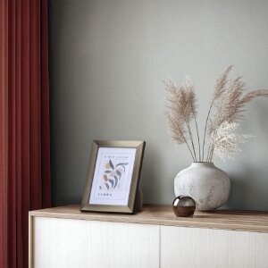 Hama Kunststoflijst Flora, staalkleur, 15x20 cm, polystyrol, gewassen glas