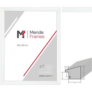 MendeFrames H130 witte massief houten fotolijst –...