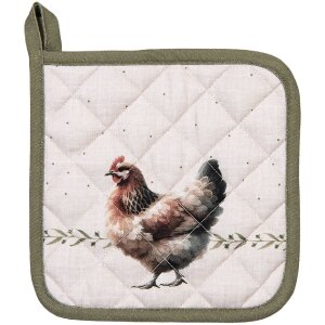 Clayre & Eef koekenrek 20x20 cm beige-bruin katoen