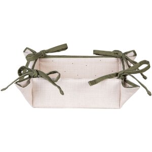 Clayre & Eef Stoffen Broodmandje 35x35x8 cm Beige met...