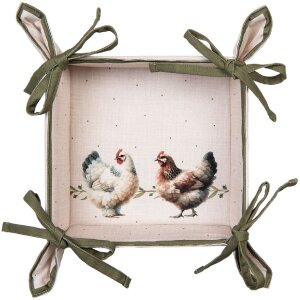 Clayre & Eef Stoffen Broodmandje 35x35x8 cm Beige met...