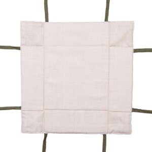 Clayre & Eef Stoffen Broodmandje 35x35x8 cm Beige met Groene Rand