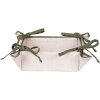 Clayre & Eef Stoffen Broodmandje 35x35x8 cm Beige met Groene Rand