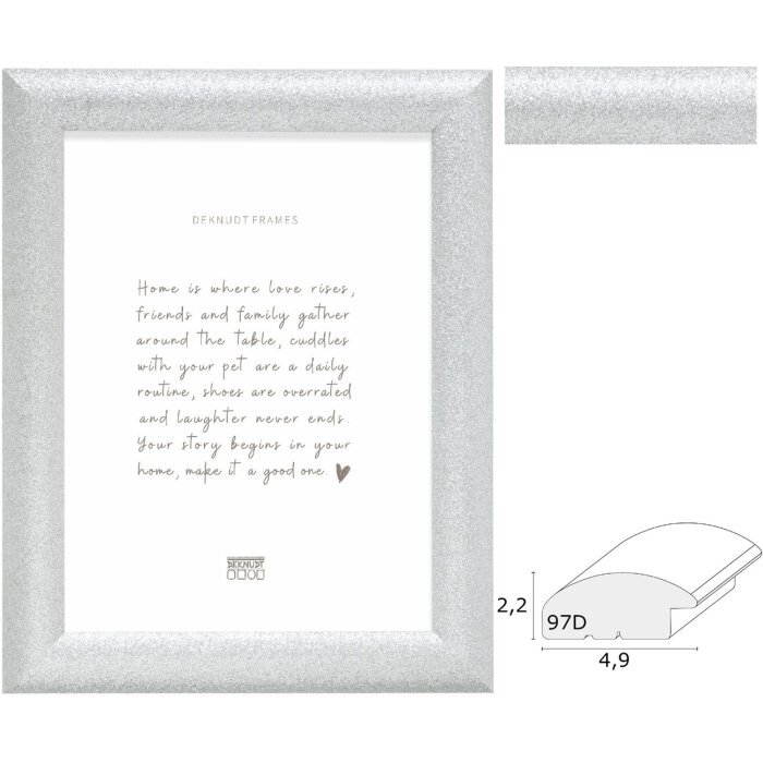 Deknudt S97DD7 houten fotolijst zilver met helderglas, 13x18 tot 40x60 cm