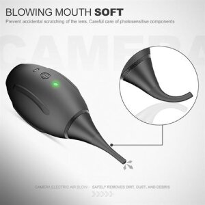 Lensgo Elektrische Airblower 4 kPa – Blazen en Zuigen met 4 Verwisselbare Monden en USB-C Oplaadbaar Silikongrijs