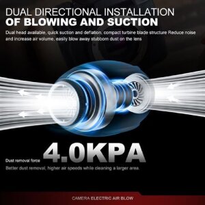 Lensgo Elektrische Airblower 4 kPa – Blazen en Zuigen met 4 Verwisselbare Monden en USB-C Oplaadbaar Silikongrijs