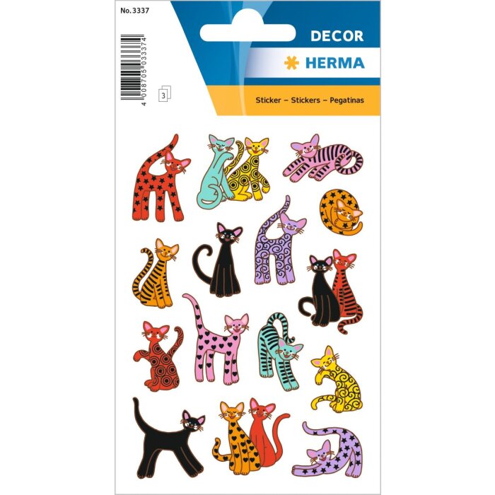 Decoratieve etiketten decor Abstracte katten 3Bl.