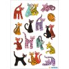 Decoratieve etiketten decor Abstracte katten 3Bl.