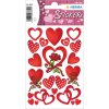 Decoratieve etiketten harten en rozen 3 vellen.
