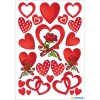 Decoratieve etiketten harten en rozen 3 vellen.
