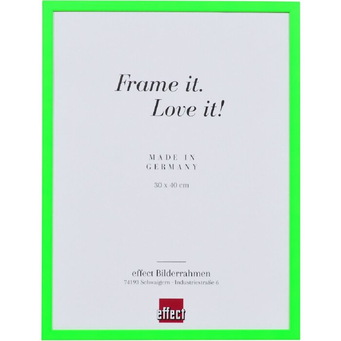 Effect Holzrahmen Profil neongroen 30x45 cm met museumsglas