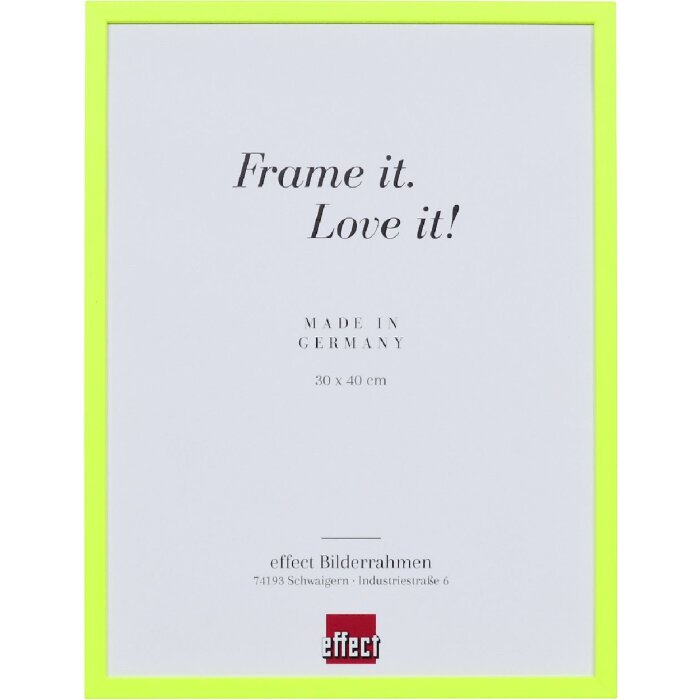 Effect Holzrahmen Profil neongeel 21x29,7 cm met antireflexglas