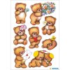 Decoratieve etiketten decor beren met bloemen 3 sh.