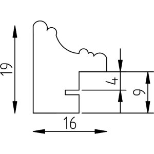 Effect Holzrahmen Profil 2440, houten lijst, zwart, 25x50 cm met museumglas