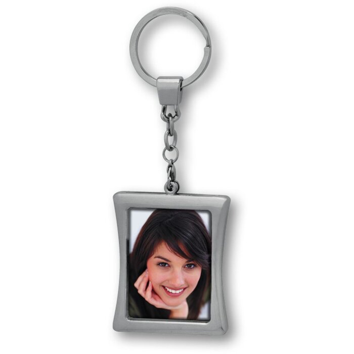 Metalen foto sleutelhanger 3,5x4,5 cm