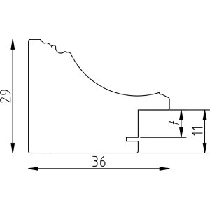 Effect houten lijst Profil 2420 wit 50x100 cm met antireflexglas