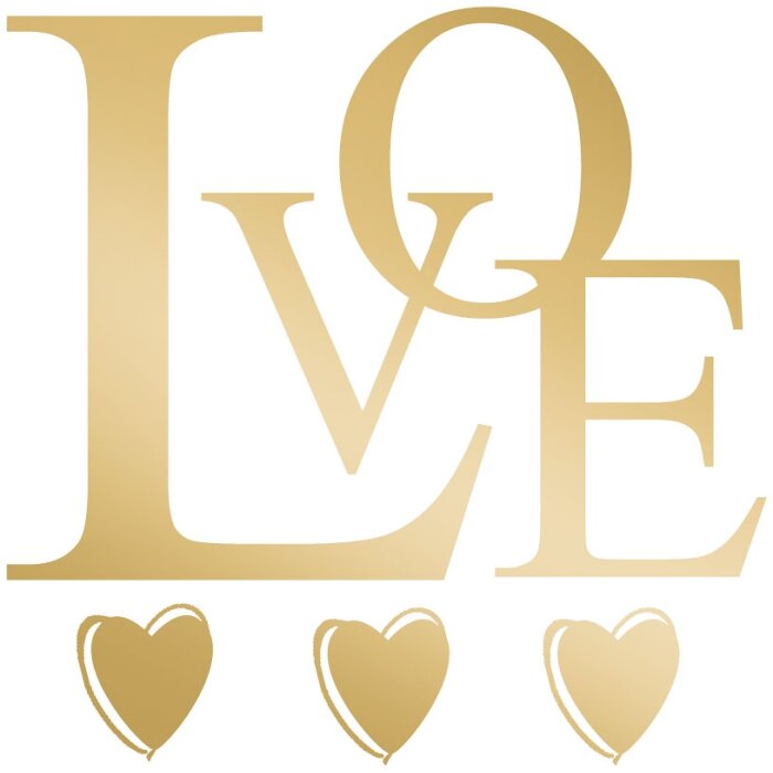 Mini kaart Art Level Embossing-Love-Goud