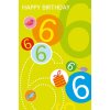 Glitter Kaart 6e Verjaardag Kaart