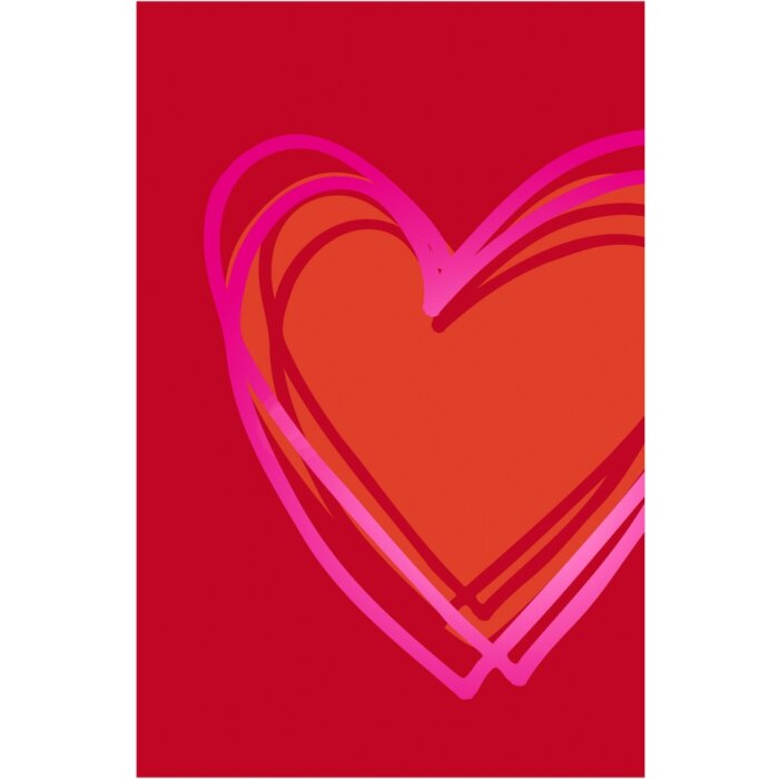 Art Level Kaart Embossing-Hart-Rood