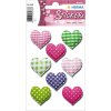 Decoratieve etiketten magische harten stof 1 vel