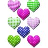 Decoratieve etiketten magische harten stof 1 vel