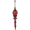 Clayre & Eef kerstdecoratie hanger metaal rood-groen Ø 14x70 cm